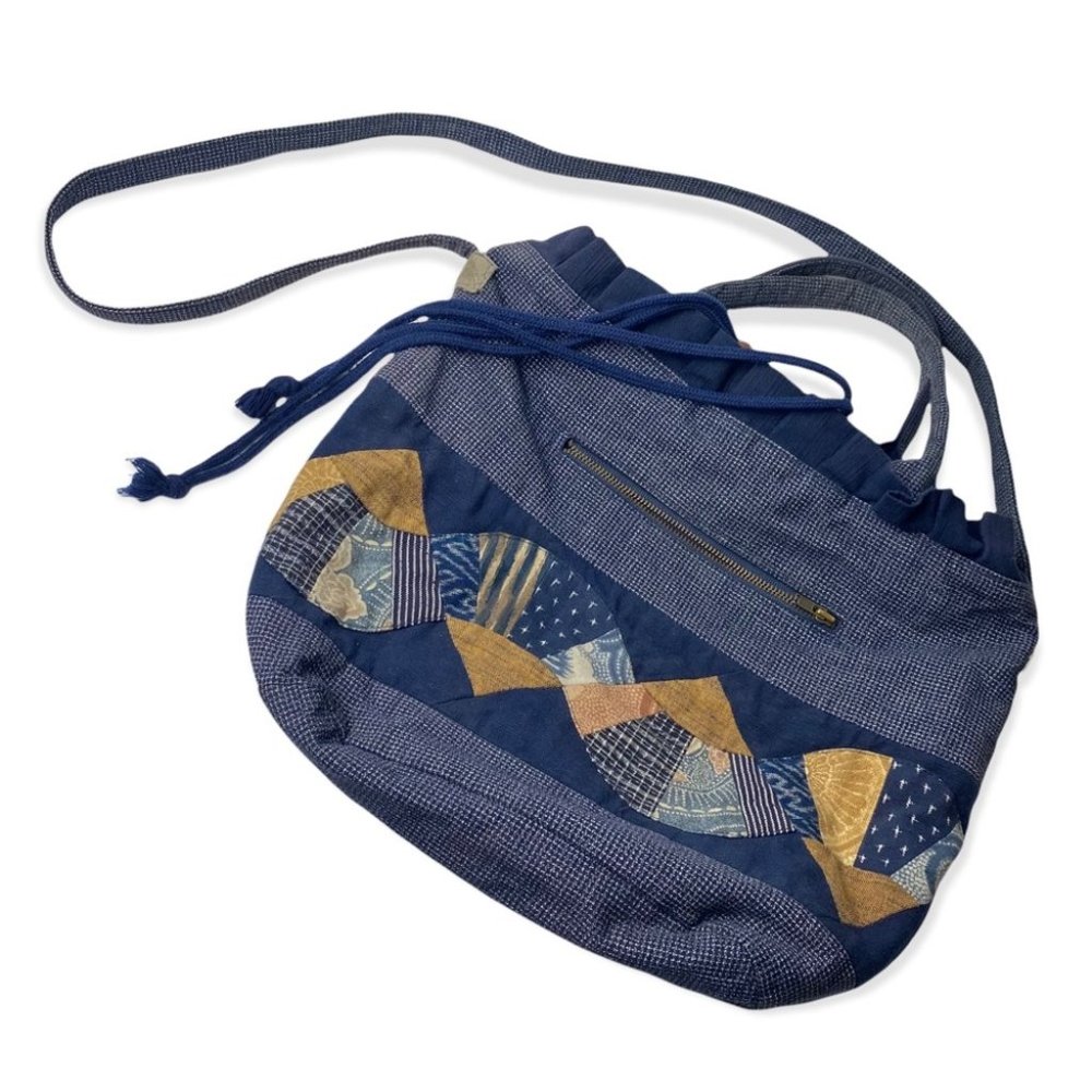Blue Patchwork Purse (Handbag & Shoulder Straps)